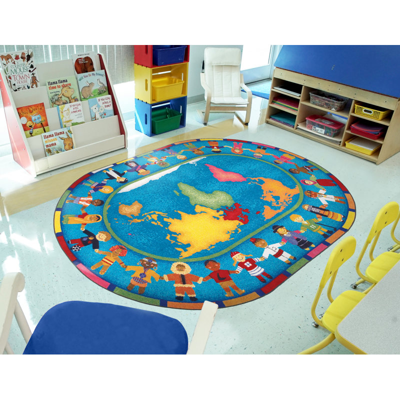 Tapis «Hands Around The World» par Joy Carpets, Ovale 7 pi 8 po x 10 pi 9 po