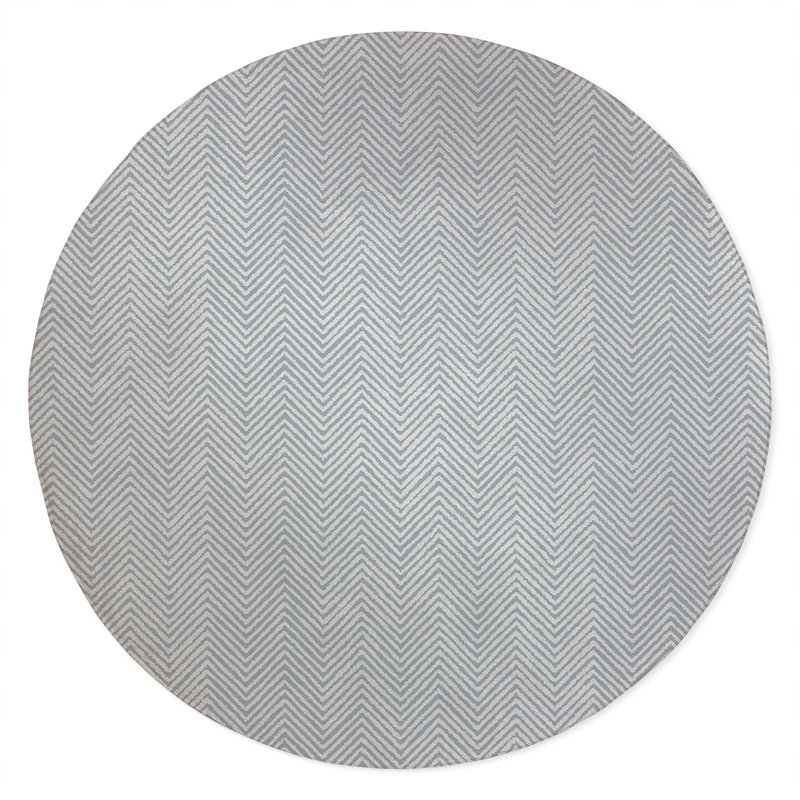 Chevron Groove Non-Slip Outdoor Rug, Round 5'