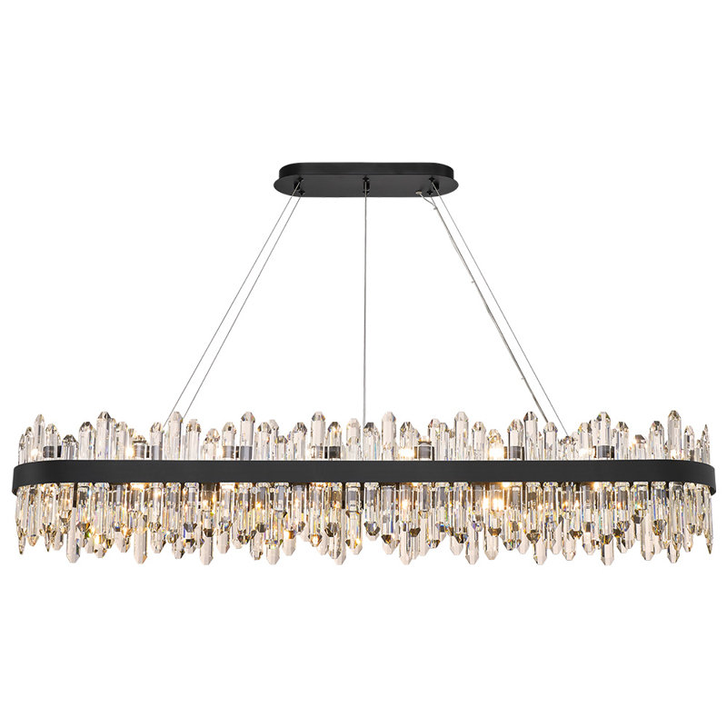 Angelys 32 - Light Dimmable Square / Rectangle Chandelier, Black