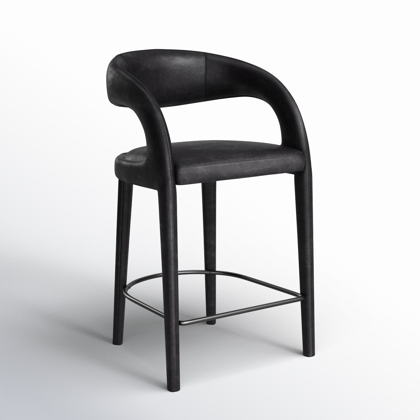 Geoffrey Bar and Counter Stool, Sonoma Black/Genuine Leather, Counter Stool (26.57" Seat Height)