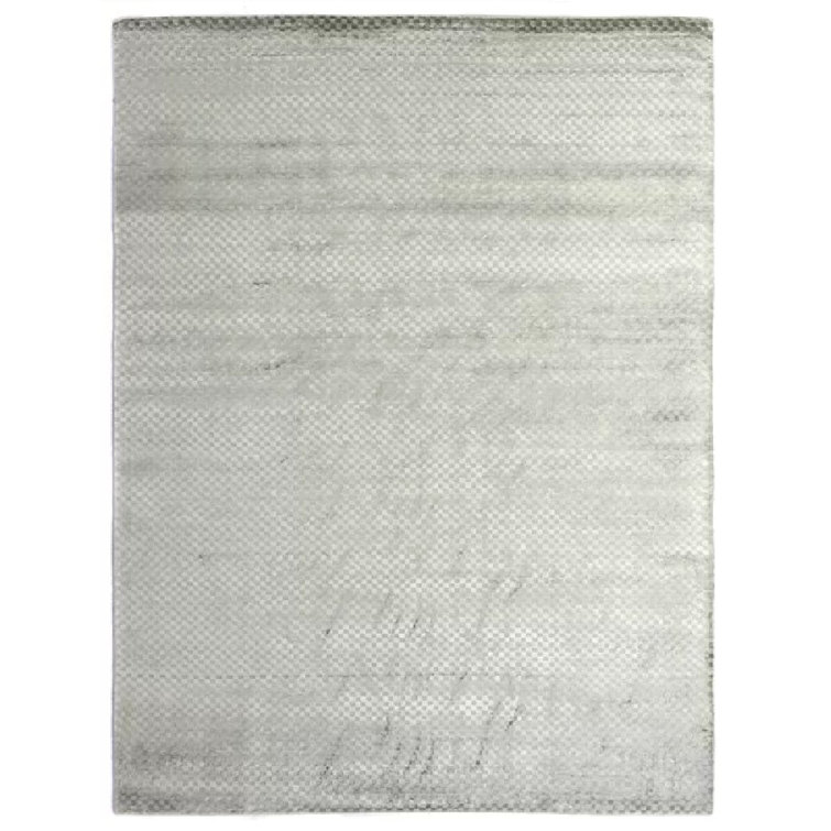 Bubble Checkered Area Rug in Gray