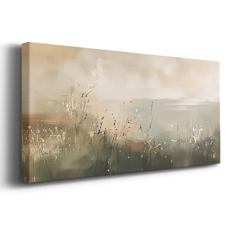 Série abstraite-L XXV- Toile tendue avec châssis - Prêt à accrocher, H 20 po x l 50 po