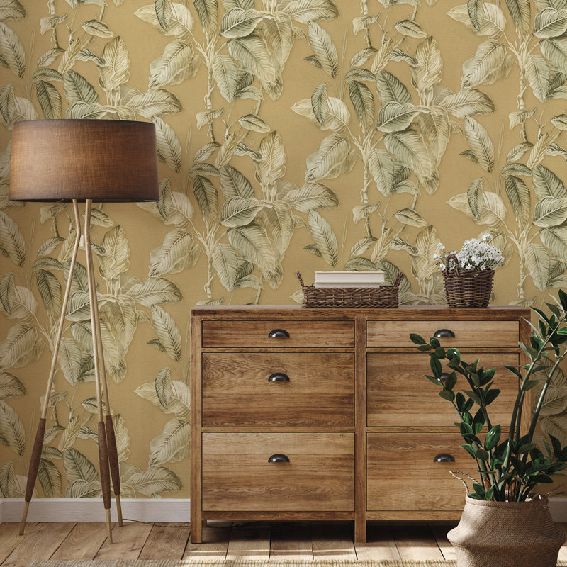 Boho 10.05m x 53cm Matte Wallpaper Roll, Yellow