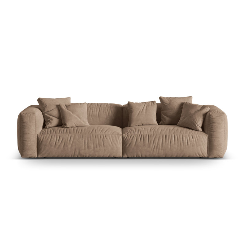 Carlens 4 Seater Sofa, Velvet , Taupe, 4