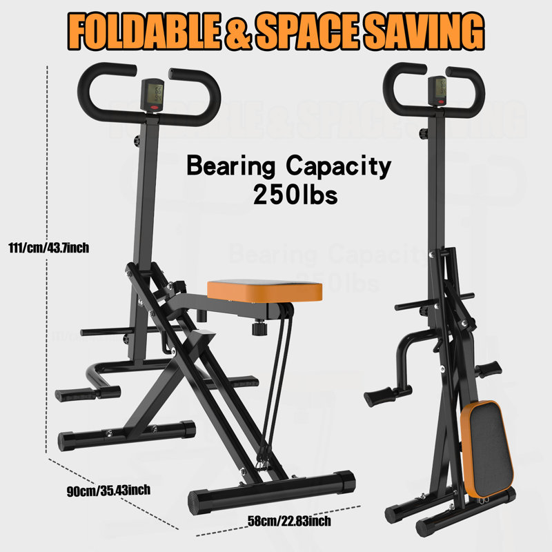 Machine de squat pour la maison, appareil d'entraînement pour les fessiers, pliable avec des bandes de résistance, pour les fessiers, les fesses, les abdos / les jambes, les hanches pour la gymnastique à la maison