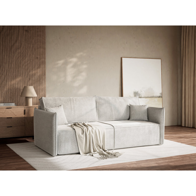 3 Seater Reclining Sofa, Grey Polyester/Chenille