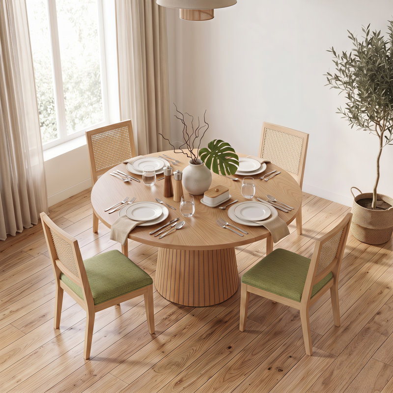 Ensemble de salle à manger 47 pi, 5 Pieces: Table, 4 Chairs, Green