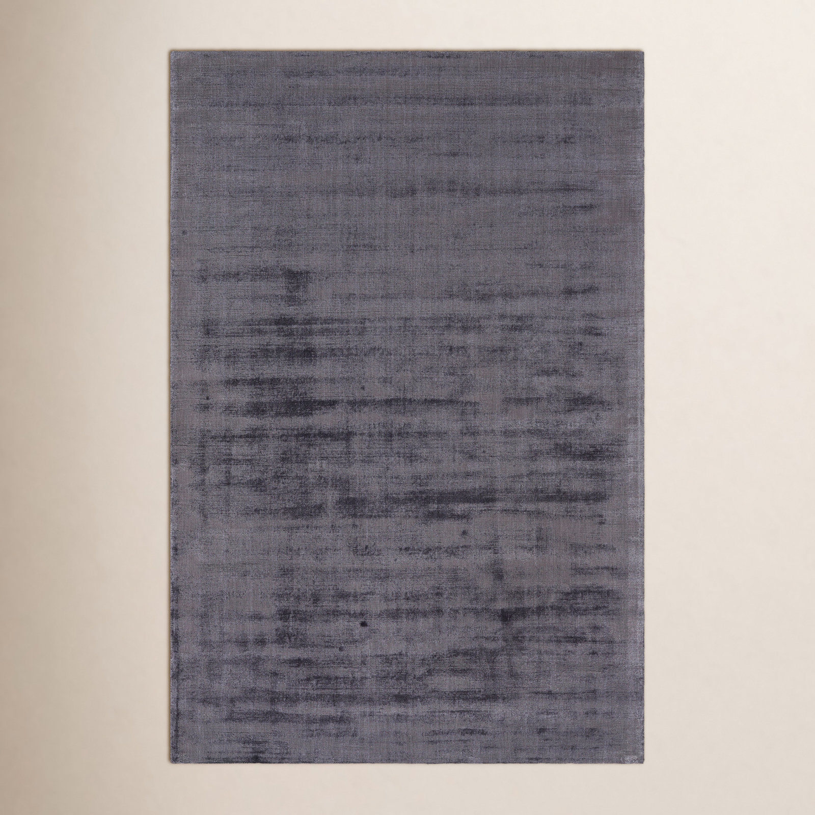 Fennel Hand Loomed Viscose Gray Rug, Rectangle 5' x 8'