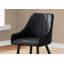 Chaise de salle à manger, ensemble de 2, latérales, rembourrées, cuisine, salle à manger, aspect cuir noir, métal noir, contemporain, moderne