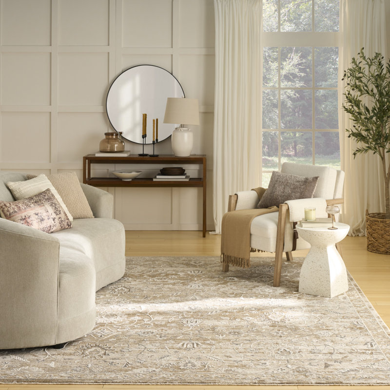 Hemington Beige Vintage Indoor Rug, Rectangle 5'3" x 7'6"