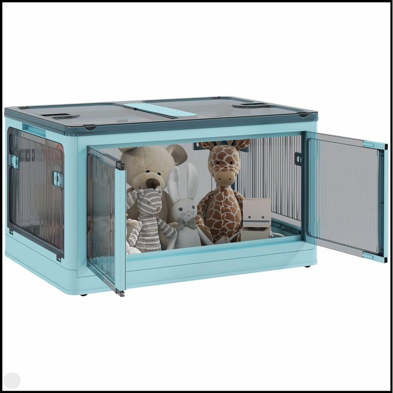 Bacs de rangement semi-transparents empilables avec couvercles, roues et conception pliable pour faciliter l'organisation et la mobilité