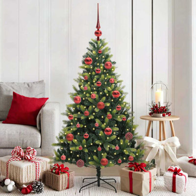 Artificial Hinged Christmas Tree 150 LEDs Green