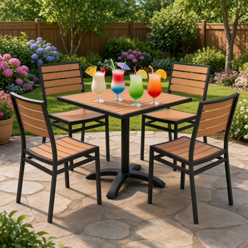 Table et piètement en teck H&D Patio 24" x 30"