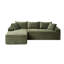 Canapé modulaire rembourré en velours côtelé 94,5 po, canapé et méridienne en mousse compressée sans os avec 2 coussins et poches latérales - aucun assemblage requis-2019067888-2019067889