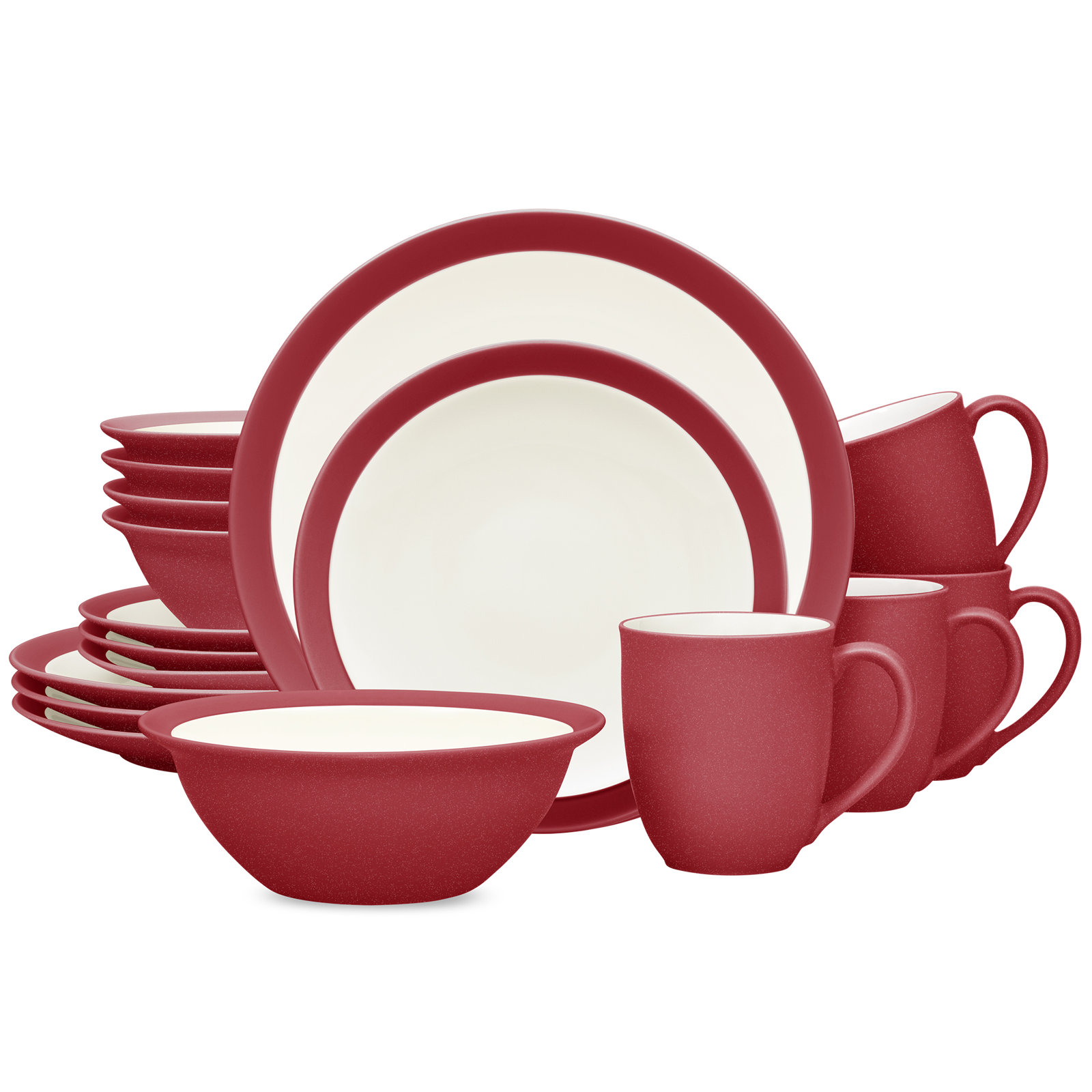 Colorwave Stoneware Dinnerware Set - Service for 4, Raspberry