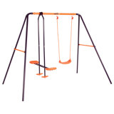 Freeport Park Powder Coated Steel Swing Set with