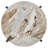 Round Marble Top Accent Side Table White and Gunmetal