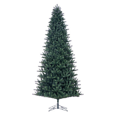 Vickerman 10' x 59" Vermont Spruce Artificial UnLit Christmas Tree with 2911 Realistic Blend of PE/PVC Tips, Metal Hinged Branches, Folding Metal Tree Stand