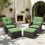 Chaise de patio avec coussins et repose-pieds Netta-129077749