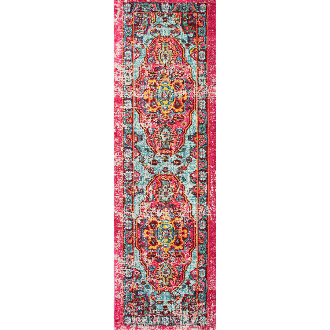 Juliemarie Vintage Bohemian Power Loom Performance Pink Rug Bungalow Rose Rug Size: Runner 2'6" x 6'