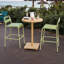 Tabouret de conversation extérieur en fer - Design moderne à lattes (ensemble de 2)-904805839