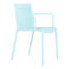 Fauteuil 4 pièces en plastique toutes saisons avec design ergonomique, bleu, capacité de charge élevée, patins antidérapants, pour siège d'invité de dernière minute dans les espaces commerciaux-318395348
