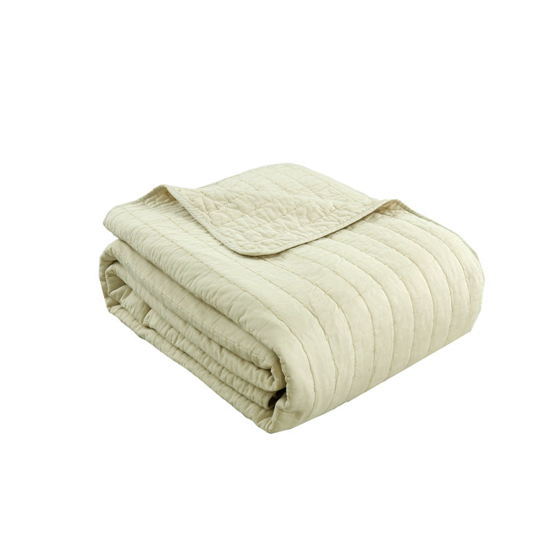 Sandy Beige Queen Cotton Bedspread Set