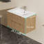 30" Modern Wall Mounted Bathroom Vanity Base, Floating Cabinet With 2 Soft-Close Drawers, Walnut Finish – Sink Not Included