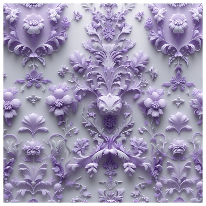 Couvre-lit matelassé à motif floral lavande, Lit simple