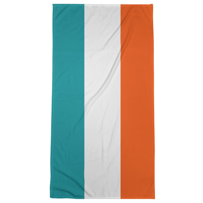 Beach Towel, Off White/Light Blue/Orange