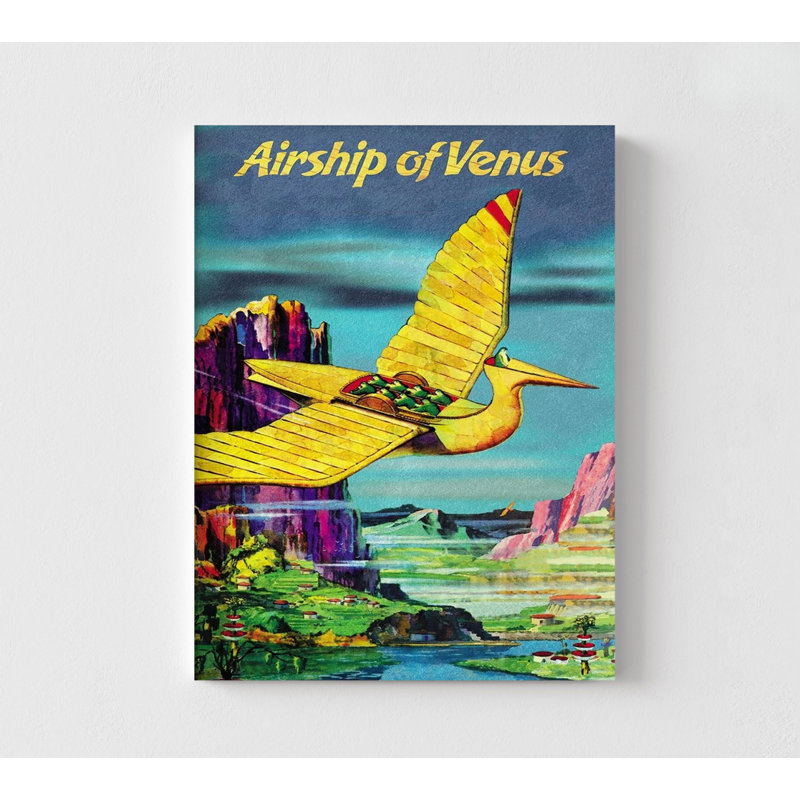 Amusant, excentrique, aéroport privé, art mural, idée de cadeau d'anniversaire rétro geek, impression d'affiche Venus Vintage Sci-Fi