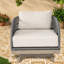 Canapés de patio pivotants confortables, bois d'eucalyptus, détente extérieure moderne