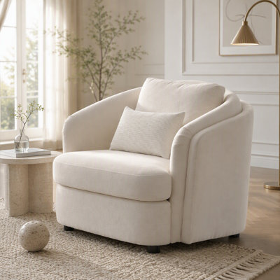 Fauteuil demi-tonneau avec coussin