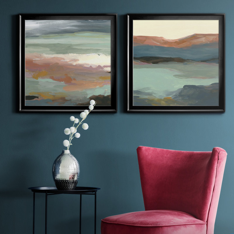 «Ocean Bluff», reproduction de cadre photo sur toile 2 pièces, Noir, H 30,5 po x l 61 po x P 1,5 po