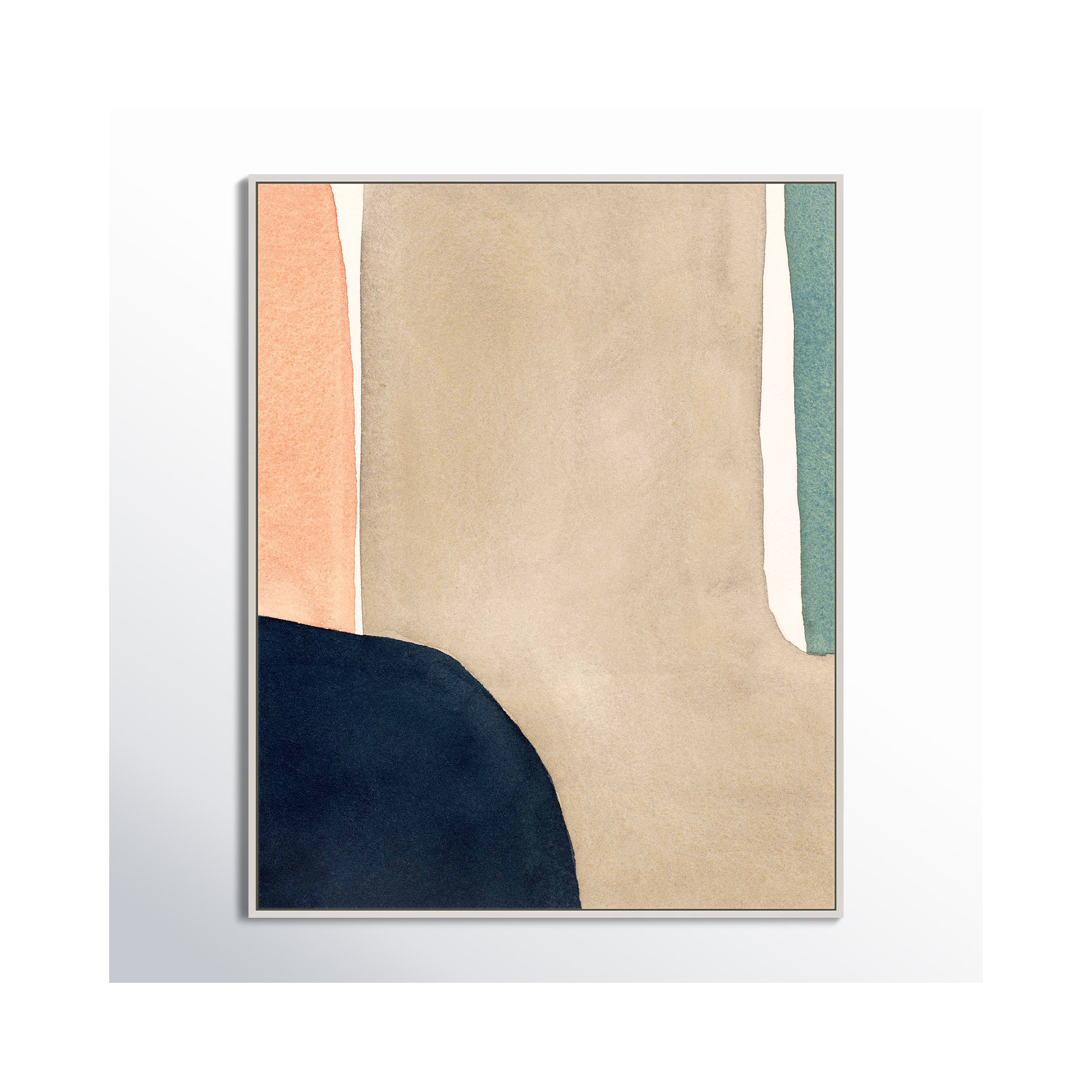 Hazy Gray by Julia Balfour, White Picture Framed Canvas, 30" H x 38" W x 1.25" D
