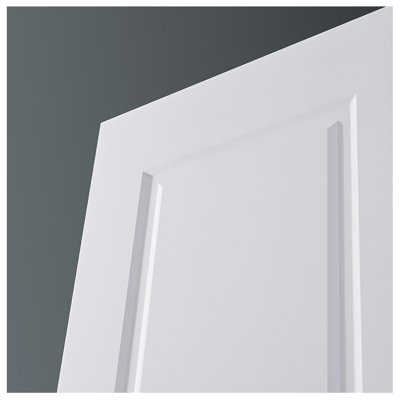 1-Panel Pre-Hung White Laminated Traditional Interior Door In-Swing Left/Right