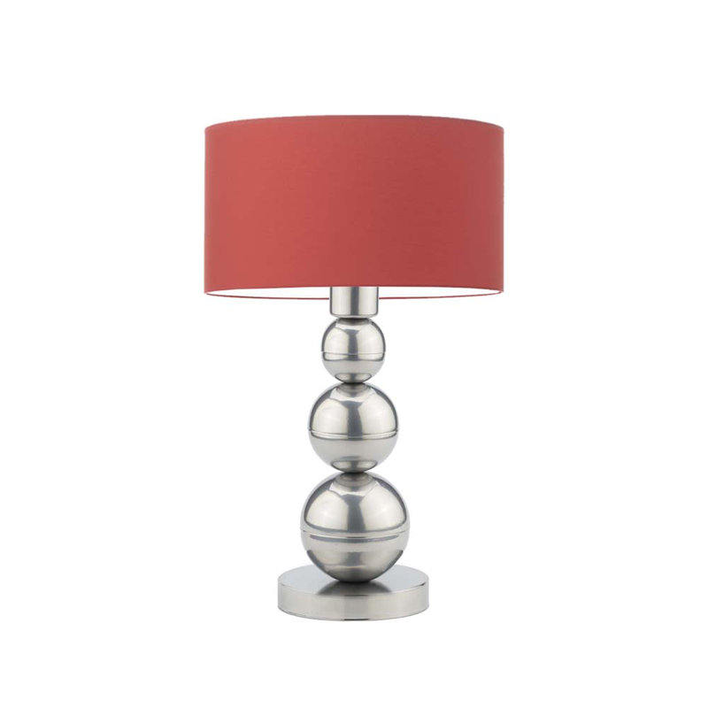 Henrika Metal Desk Lamp, Red, Silver