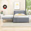 Lit plateforme double avec lit gigogne escamotable double et tête de lit double-404670342
