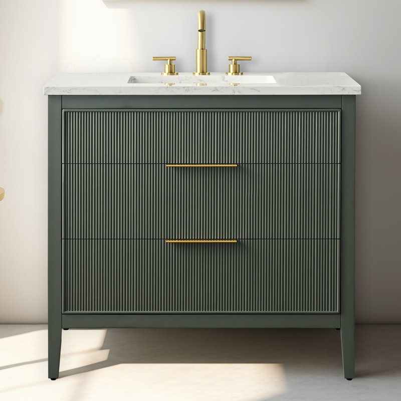 Emma 36" W Single Vanity, Vintage Green