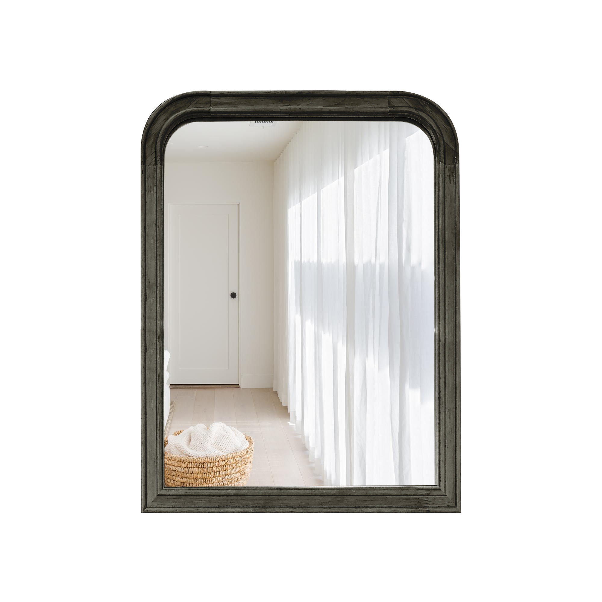 Ancell Solid Wood Mirror, 24" x 18", Black
