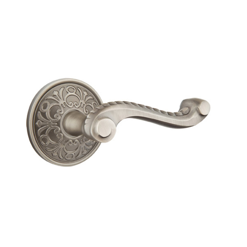 Double porte faux levier avec rosette, Droite, Nickel antique