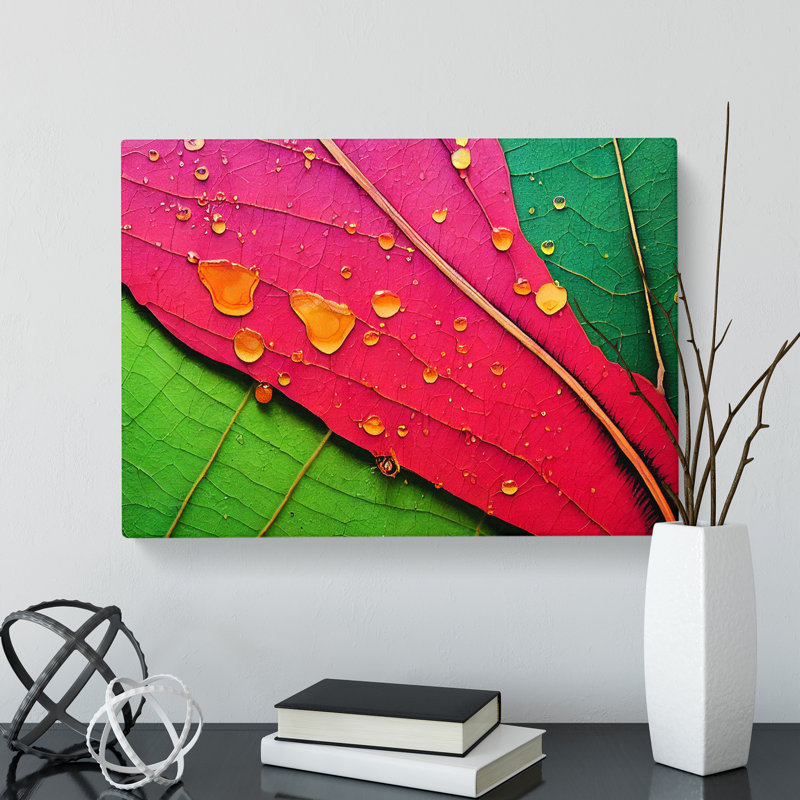 Tantalizing Leaf - Wrapped Canvas Print, 35cm H x 50cm W x 3cm D