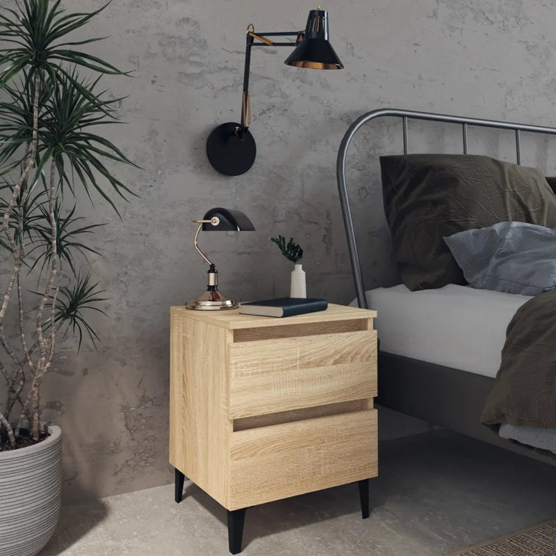 40 cm W Bedside Table, Sonoma Oak, 2