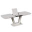 62,99-78,74 po, table de salle à manger blanche et gris, table de salle à manger en panneau de fibres à densité moyenne et table de salle à manger extensible de style industriel moderne avec pieds en forme de U, convenant à la maison et au bureau