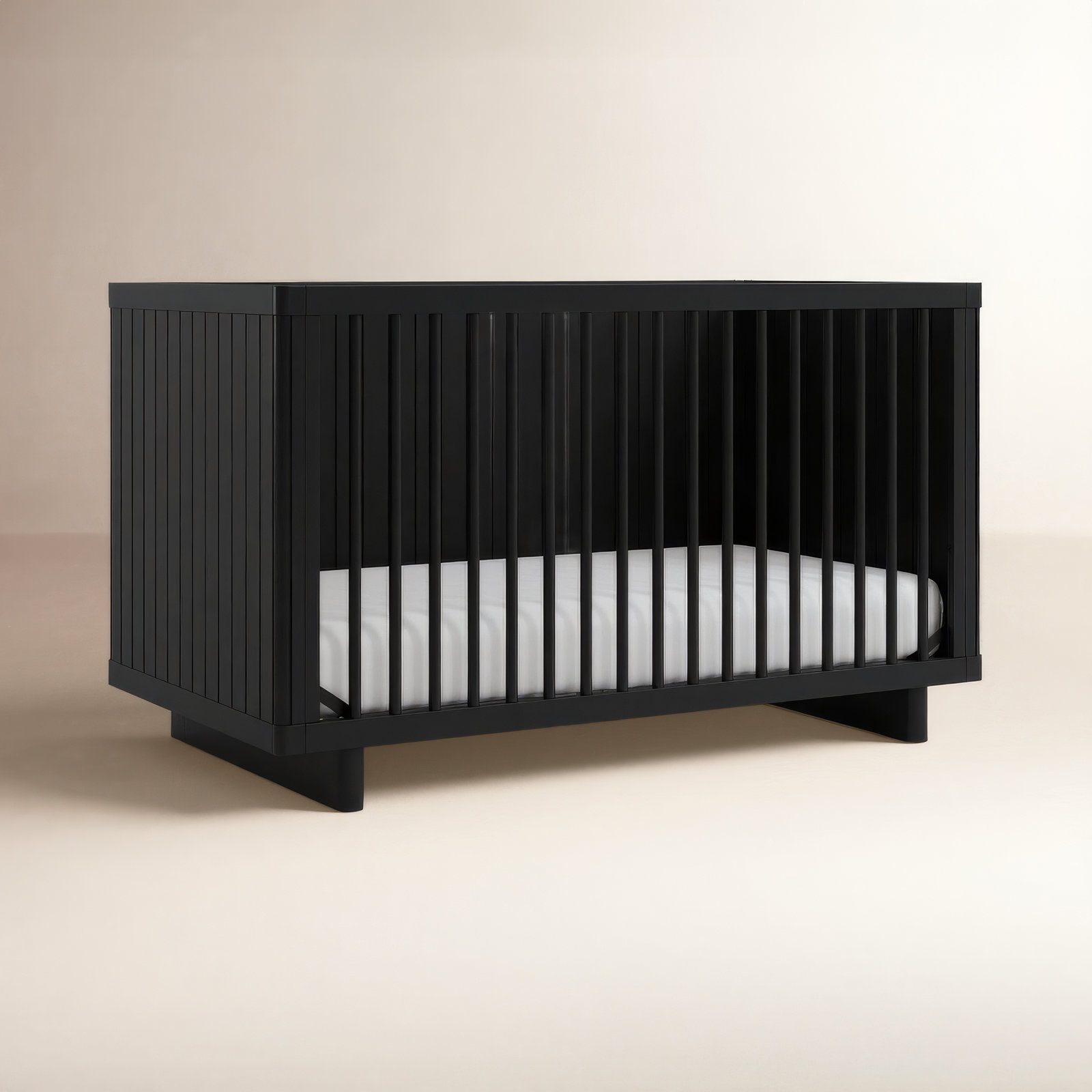 Kyoto Deluxe Convertible Crib with Bonus Toddler Guardrail, Black
