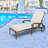 Cast Aluminum Outdoor Chaise Lounge Chair With Wheels And Cushion