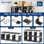 Organisateur de rangement 12 cubes, bibliothèque de bricolage, bibliothèque en métal, bibliothèque haute pour chambre à coucher, salon, bureau, placard, étagère à casiers noirs