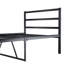 Structure de lit plateforme simple en métal avec tête de lit - Support solide, sans sommier, structure noire au repos tranquille, sommeil calme-1998597439
