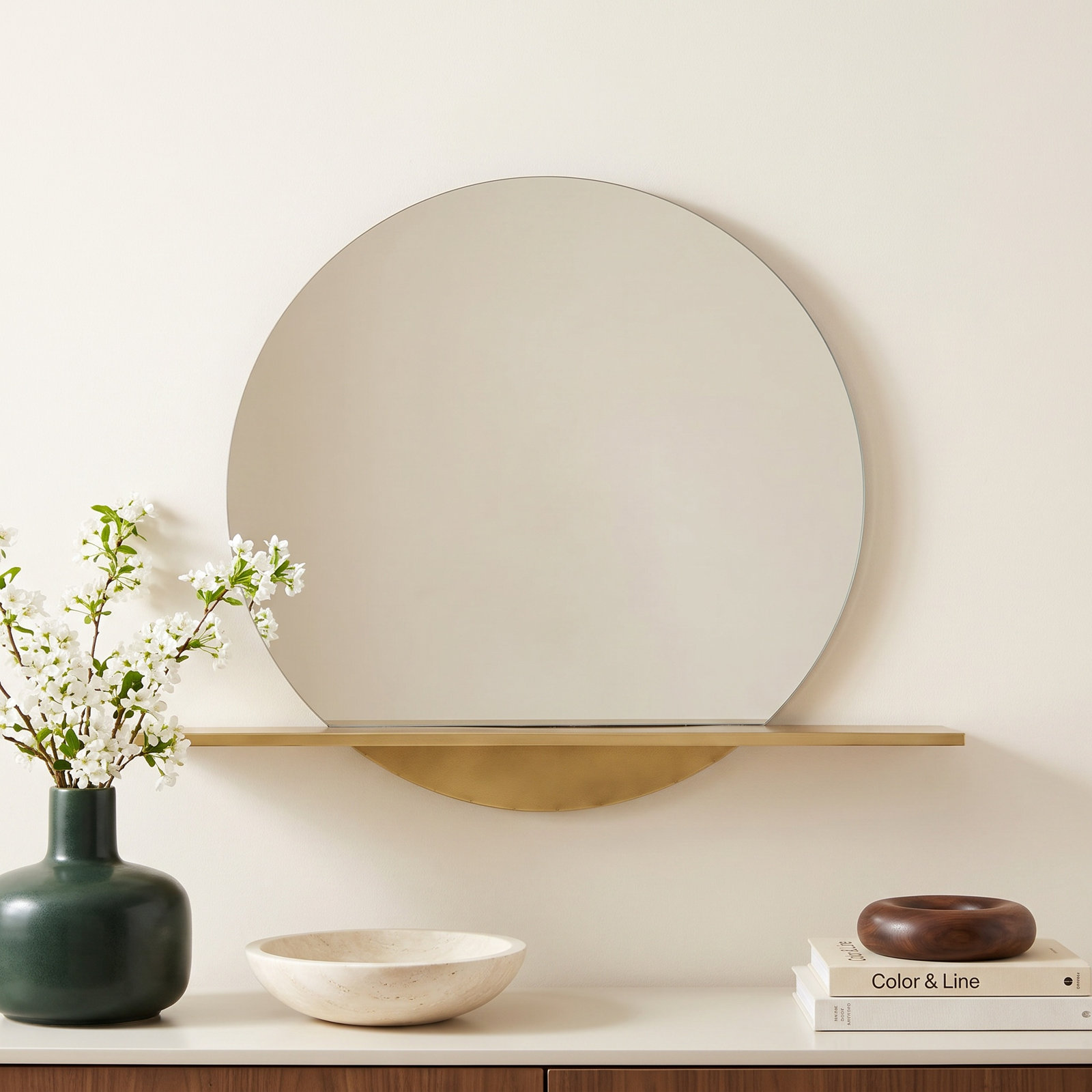 Falco Mirror with Shelves, 28" x 35"