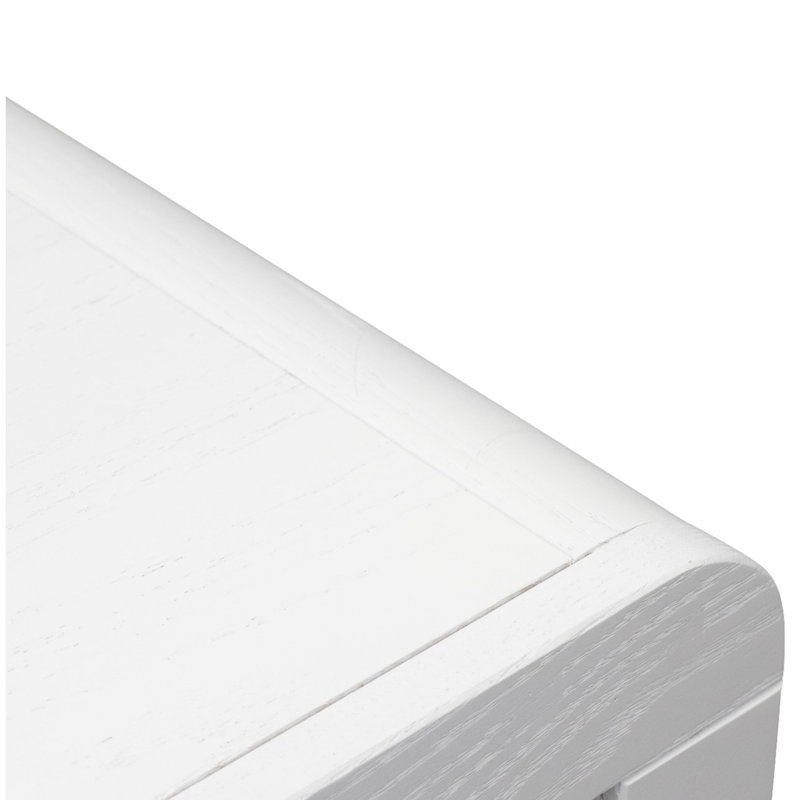 Meuble télé 82 po avec portes en verre Haven pour téléviseur de 90 po ou moins, assemblage minimal, finition blanche, Blanc